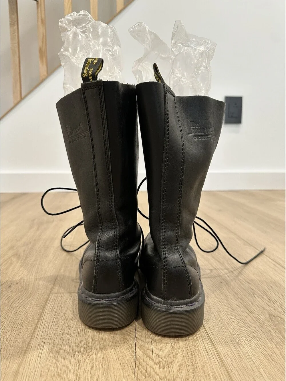 Doc Dr. Martens 14 Eye Boots Women's Size 4 Black Leather Combat England